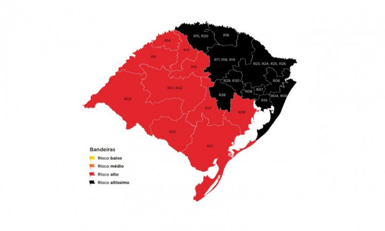 Todos os municípios do Vale do Caí estão em bandeira preta