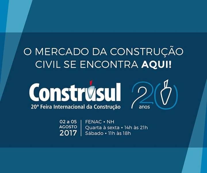 20ª Construsul ocorre de 2 a 5 de agosto, na Fenac, em Novo Hamburgo